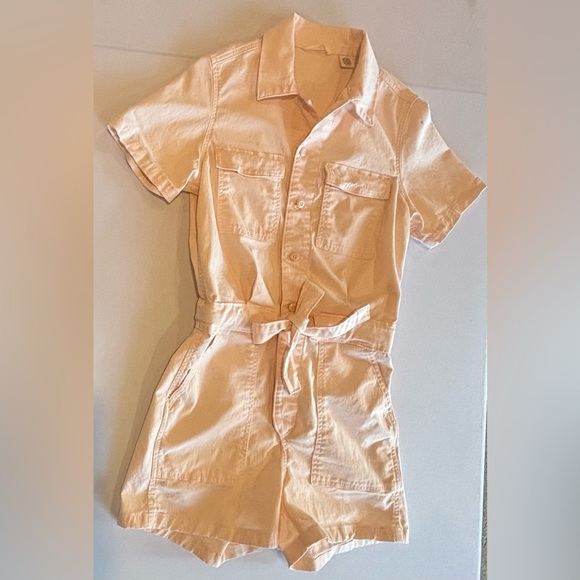 LEVI’S Pale Peach Women’s Button Down Romper with Pockets and Collar Size XS‎ - Picture 3 of 16